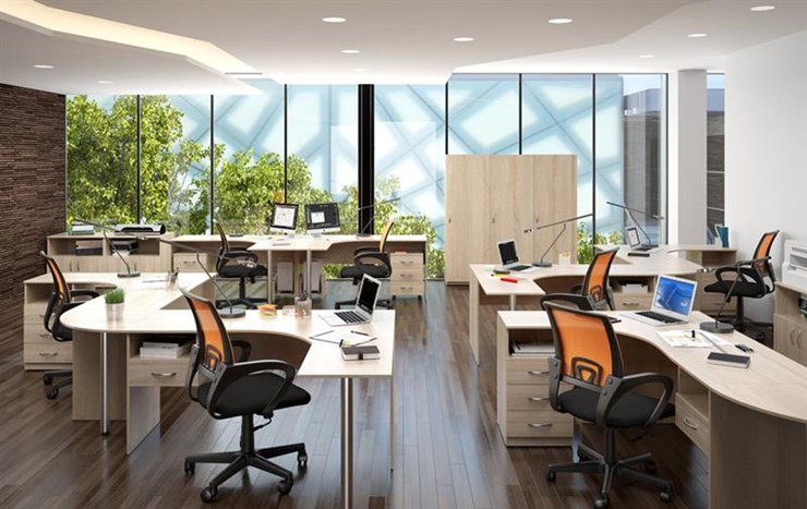 Набор мебели в офис SIMPLE с эргономичными столами и тумбами в Шадринске - изображение 3